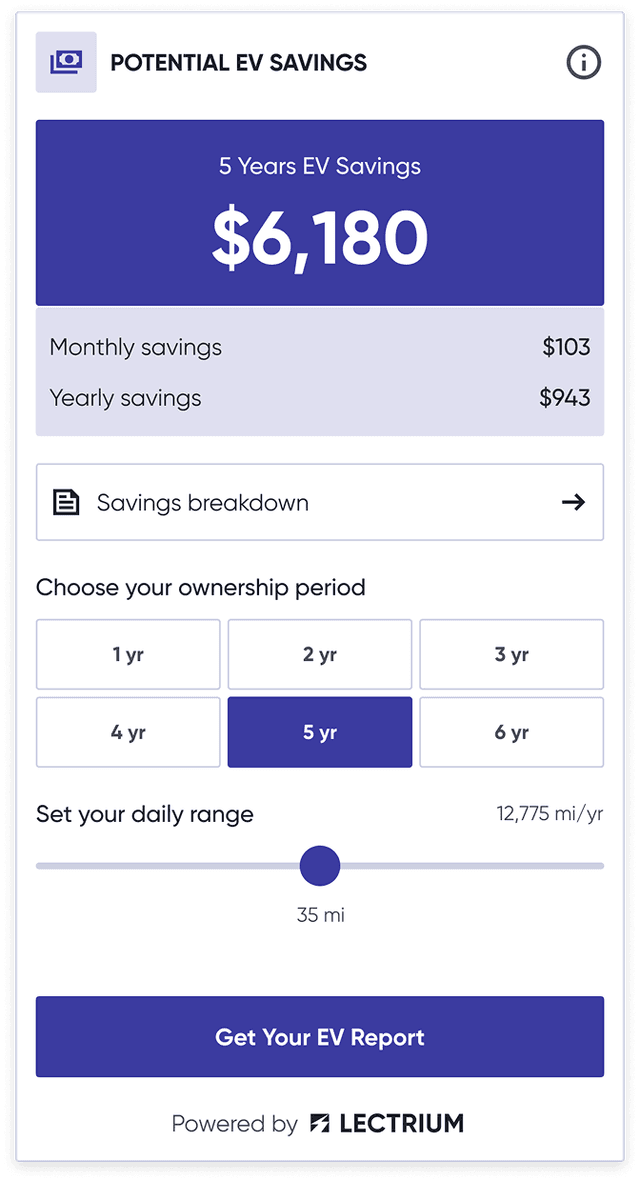 EV Savings Preview