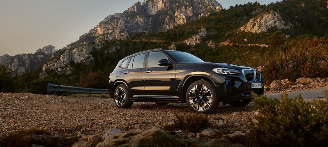 The BMW iX3 in black 