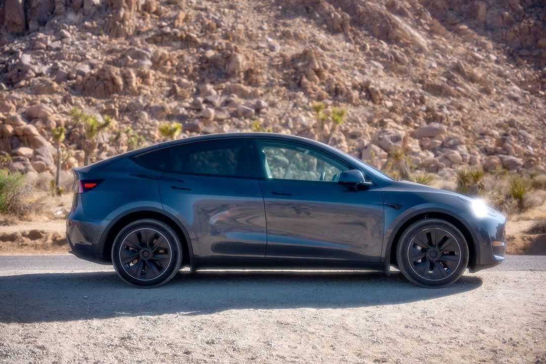 Tesla Model Y in desert