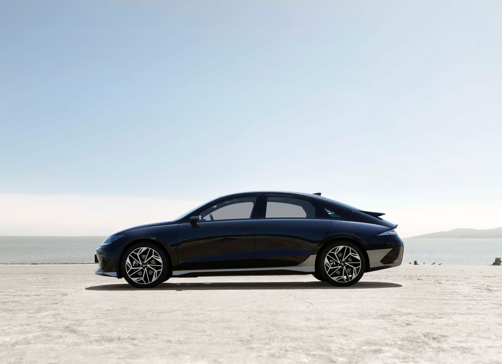 Hyundai Ioniq 6 on the beach